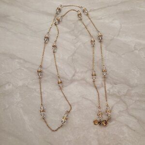 ✨ J.Crew Station Clear Bead Rhinestone Crystal Sweater Necklace ✨